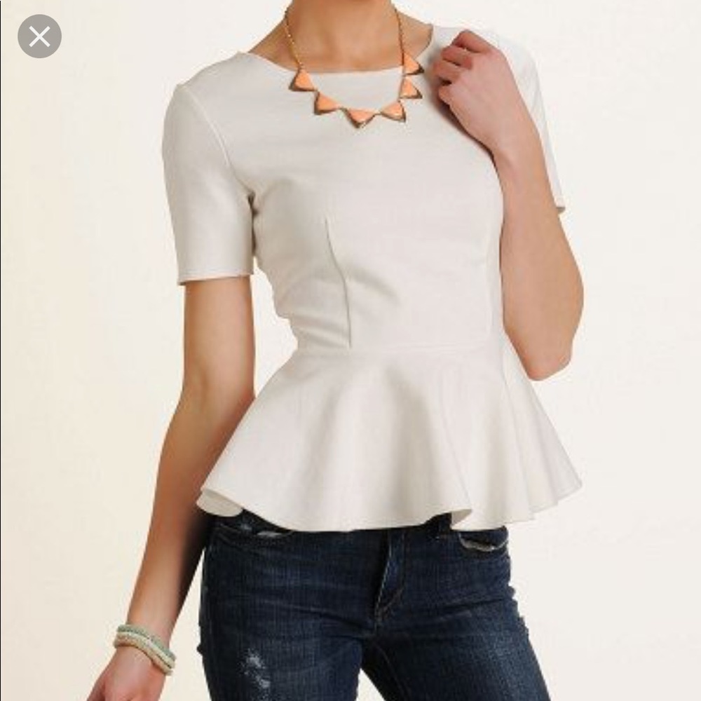 NWT White Peplum Top